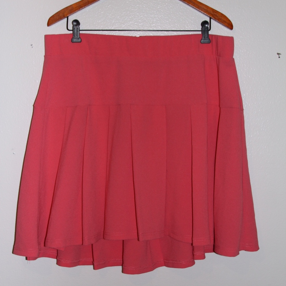 Torrid Coral Pleated Hi-Low Skirt